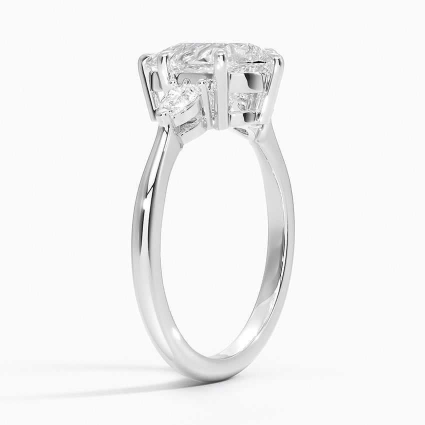 Nevis Pear lab-grown diamond ring, side1, 2 ct