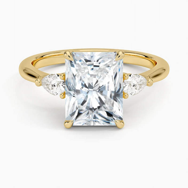 Nina Radiant lab-grown diamond ring, top view, 2 carat