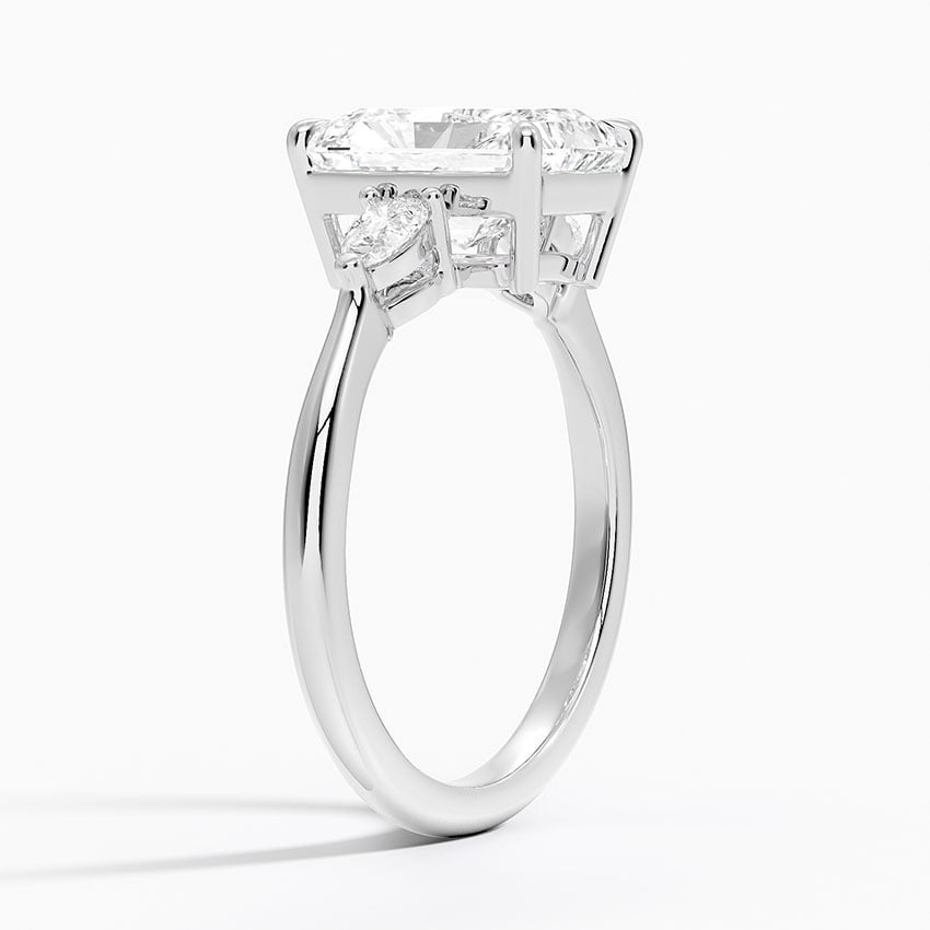 Nina Radiant lab-grown diamond ring, side1, 2 ct