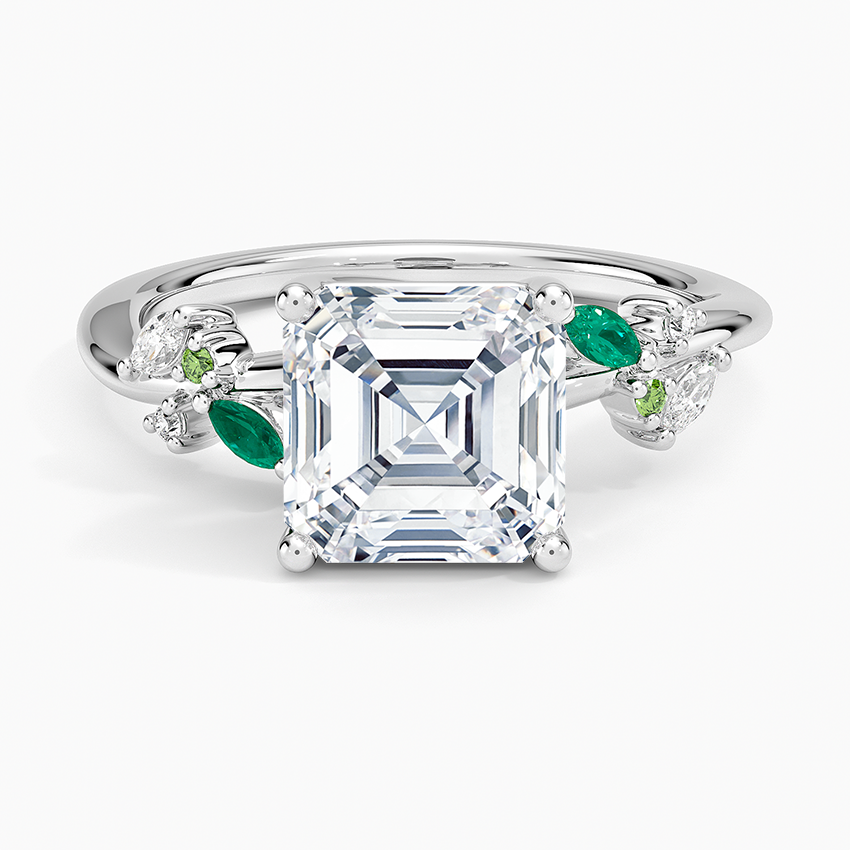 Del Mar Asscher lab-grown diamond ring, top, 2 ct