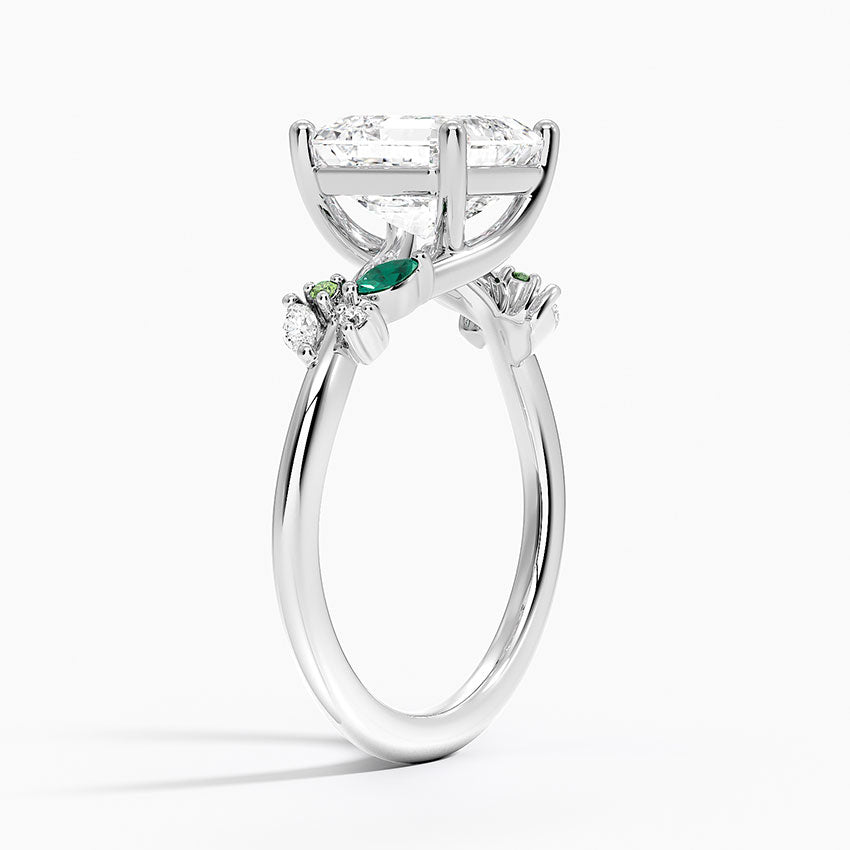 Del Mar Asscher lab-grown diamond ring, side1, 2 ct