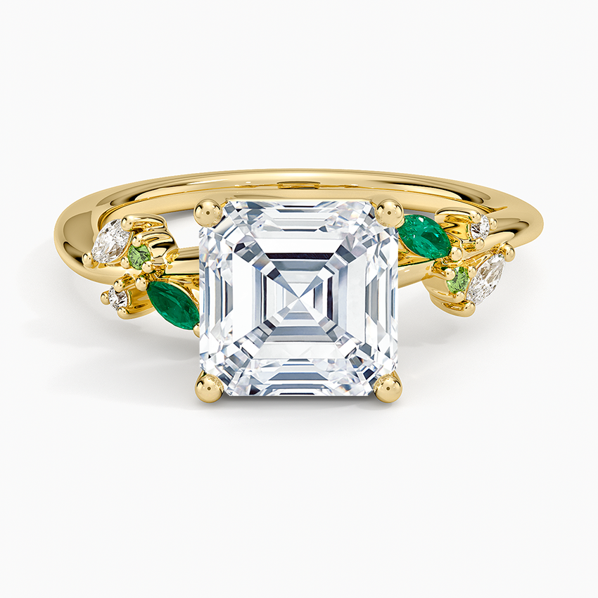 Del Mar Asscher lab-grown diamond ring, top, 2 ct