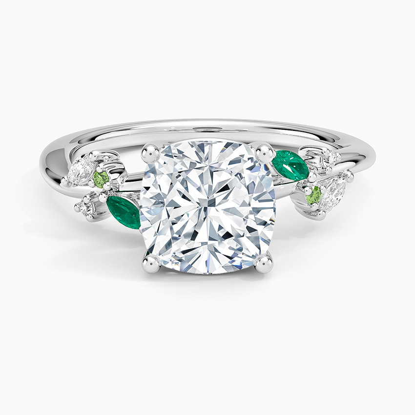 Oriana Cushion lab-grown diamond ring, top, 2 ct