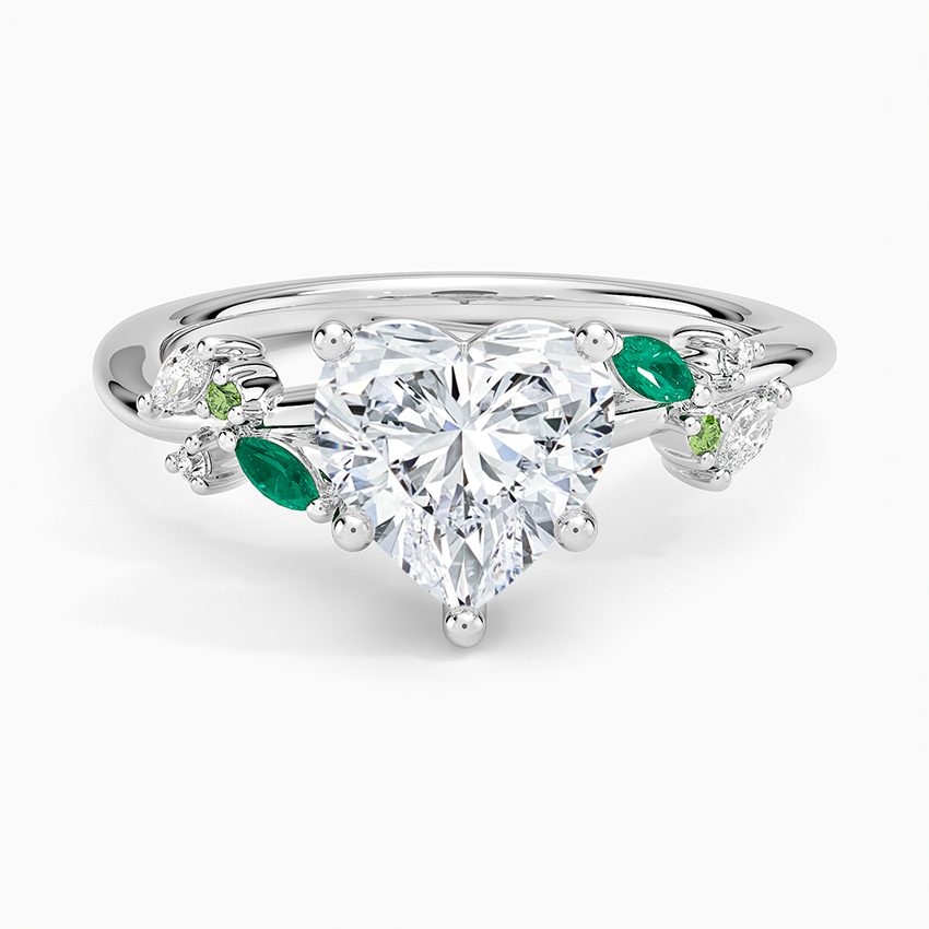 Ruth Heart lab-grown diamond ring, top, 2 ct