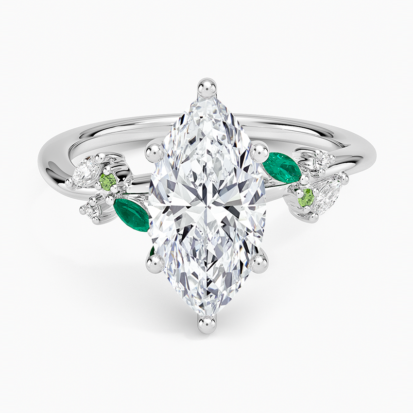 Sylvia Marquise lab-grown diamond ring, top, 2 ct