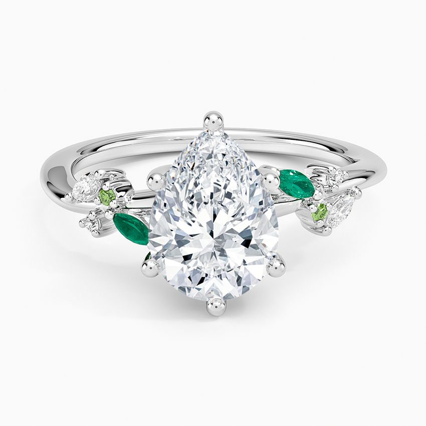 Lucca Pear lab-grown diamond ring, top, 2 ct