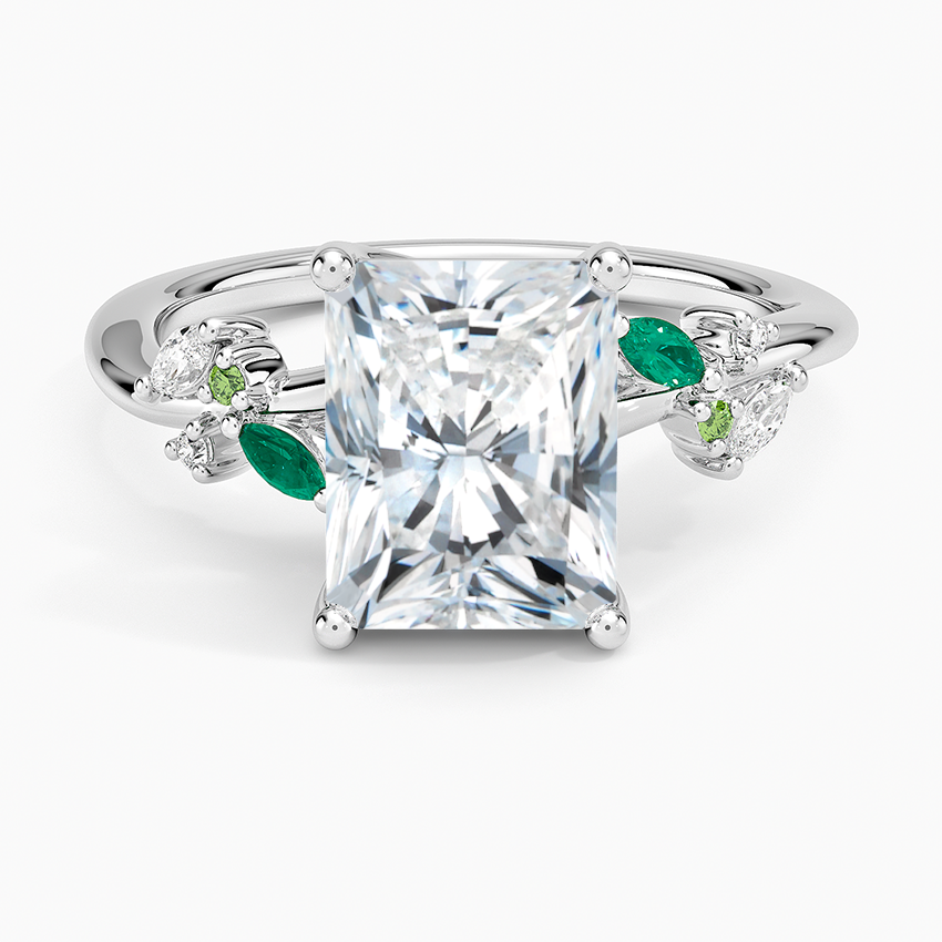 Verity Radiant lab-grown diamond ring, top, 2 ct