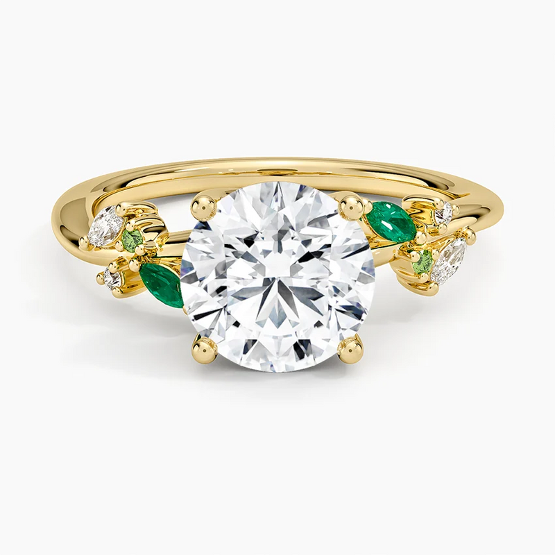 Willa Round lab-grown diamond ring, top view, 2 carat