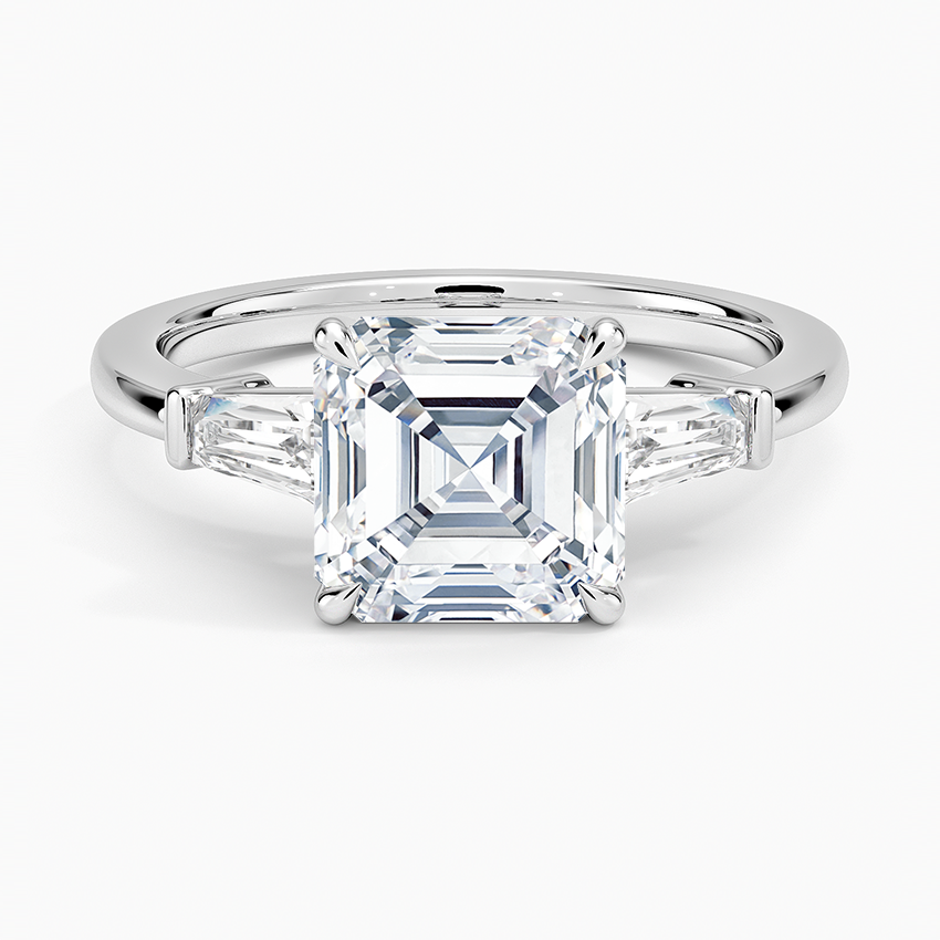 Yvette Asscher lab-grown diamond ring, top, 2 ct