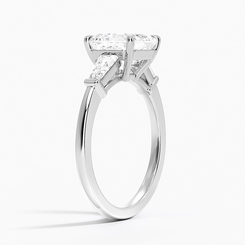 Yvette Asscher lab-grown diamond ring, side1, 2 ct