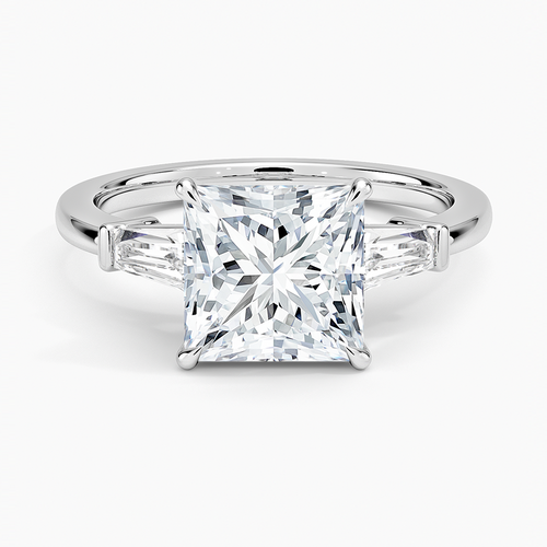 April Princess lab-grown diamond ring, top view, 2 carat
