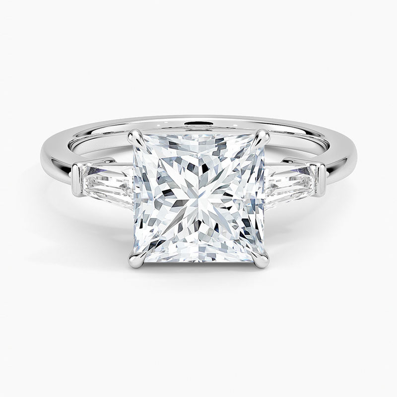 April Princess lab-grown diamond ring, top view, 2 carat