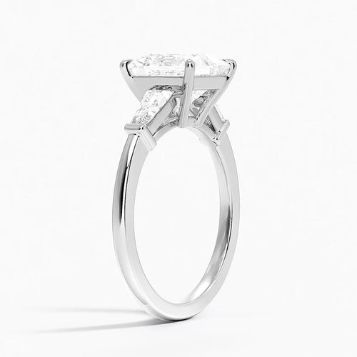 April Princess lab-grown diamond ring, side view, 2 carat