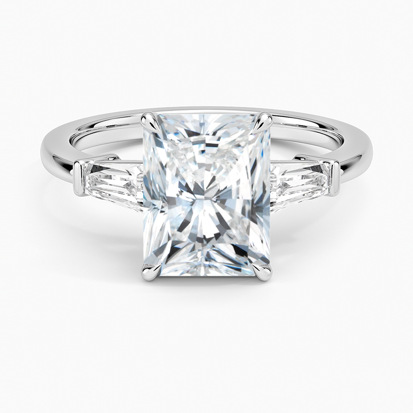 Blythe Radiant lab-grown diamond ring, top, 2 ct