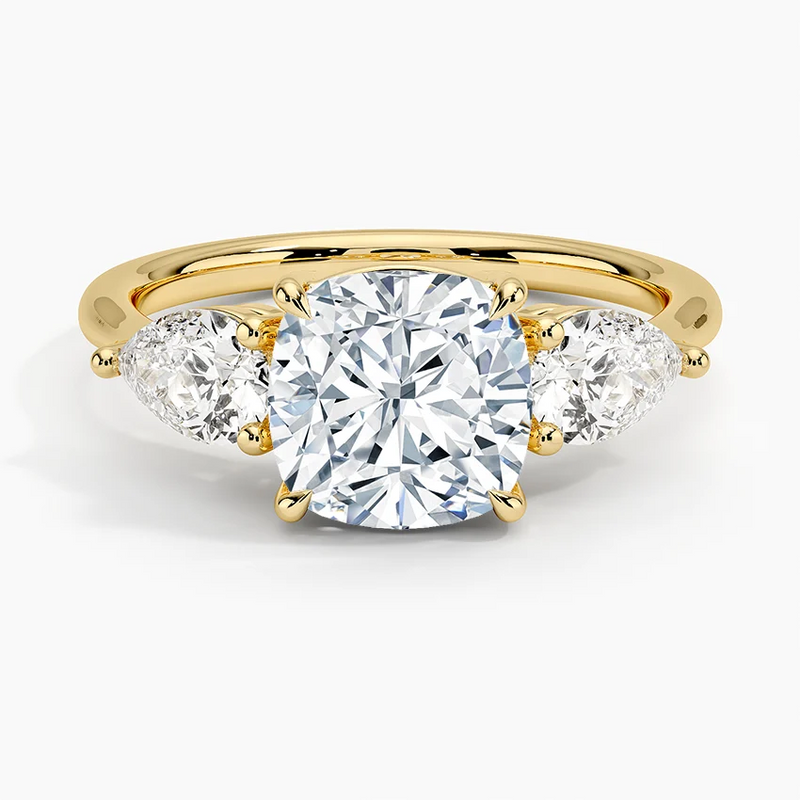 Davina Cushion lab-grown diamond ring, top view, 2 carat