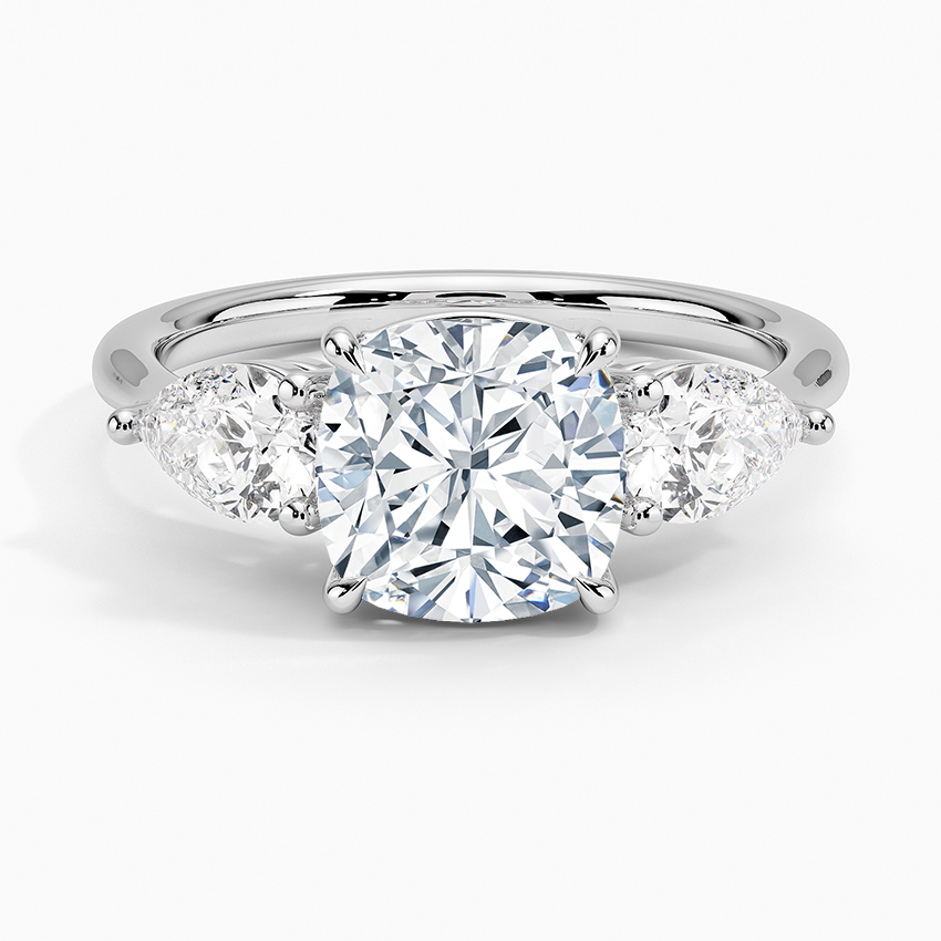 Davina Cushion lab-grown diamond ring, top, 2 ct