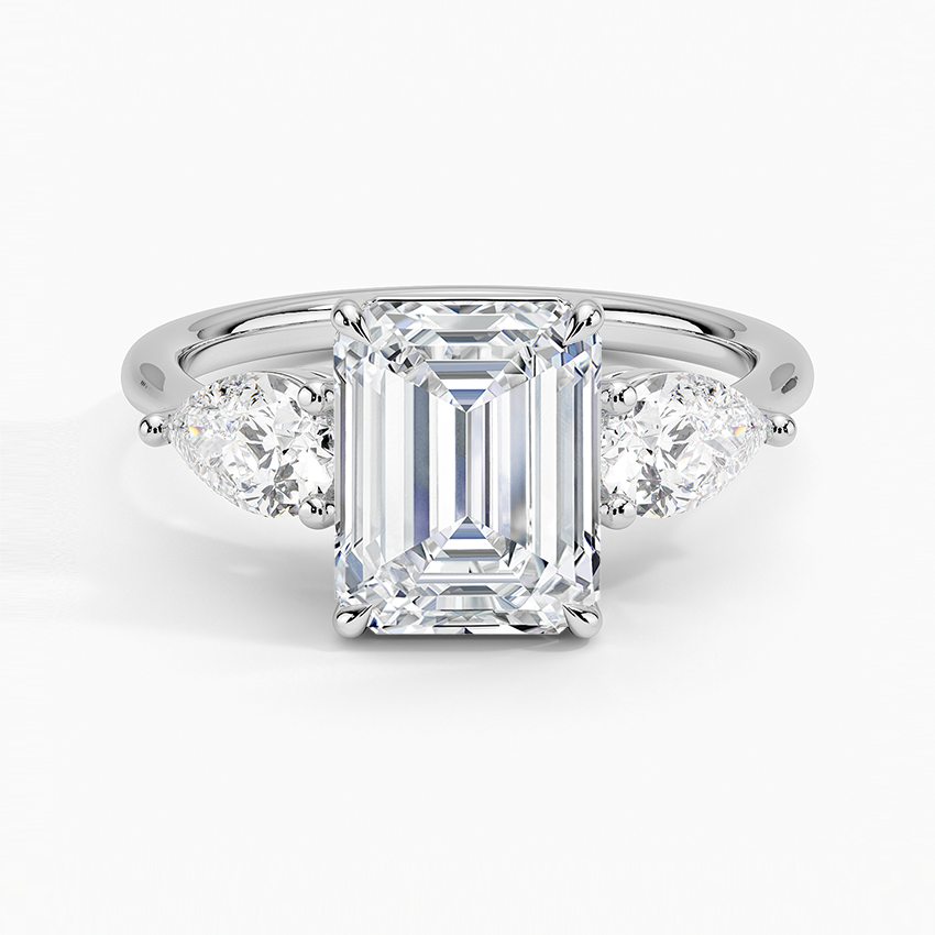 Edith Emerald lab-grown diamond ring, top, 2 ct