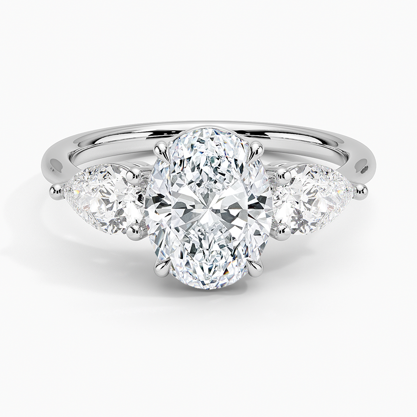 Gloria Oval lab-grown diamond ring, top, 2 ct