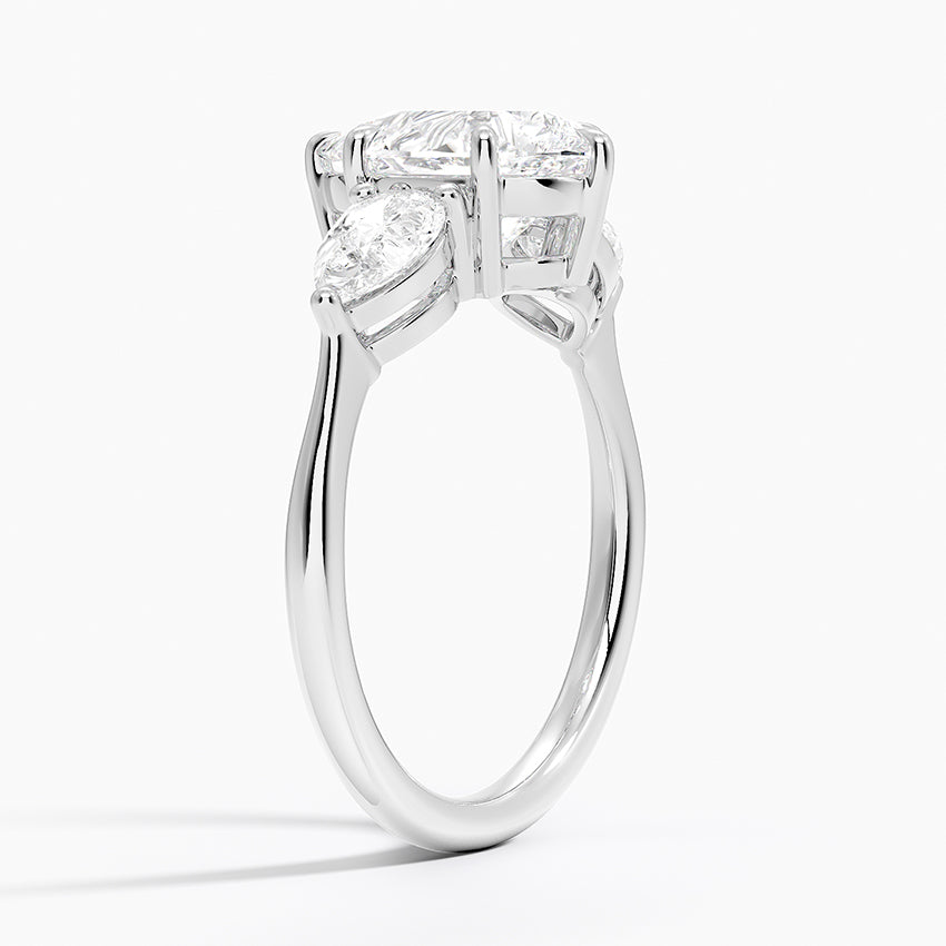 Hope Pear lab-grown diamond ring, side1, 2 ct