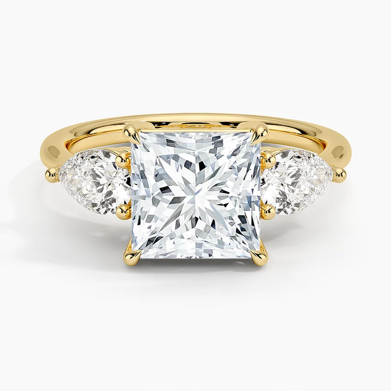 Jane Princess lab-grown diamond ring, top view, 2 carat