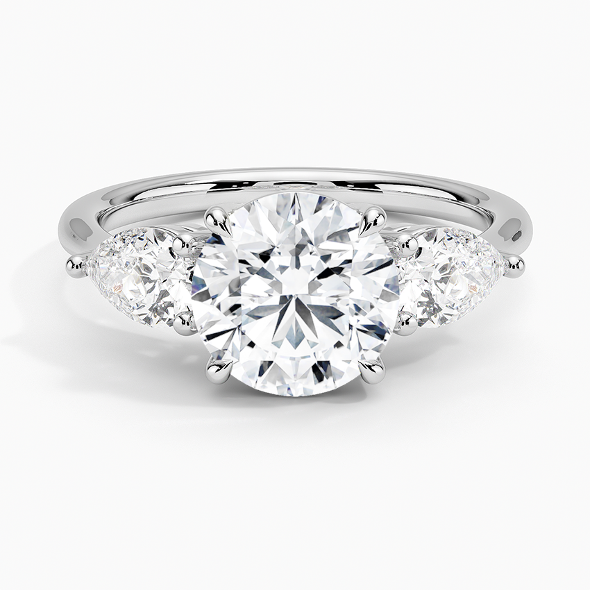 Kenna Round lab-grown diamond ring, top, 2 ct