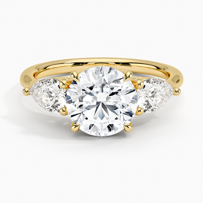 Kenna Round lab-grown diamond ring, top, 2 ct