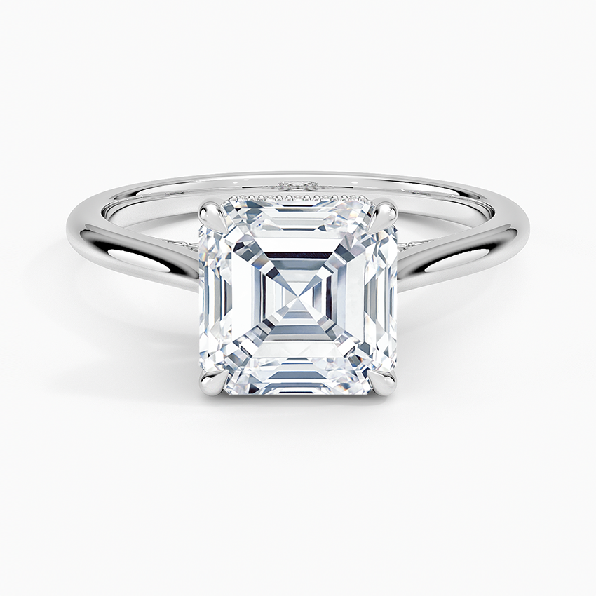 Lana Asscher lab-grown diamond ring, top, 2 ct