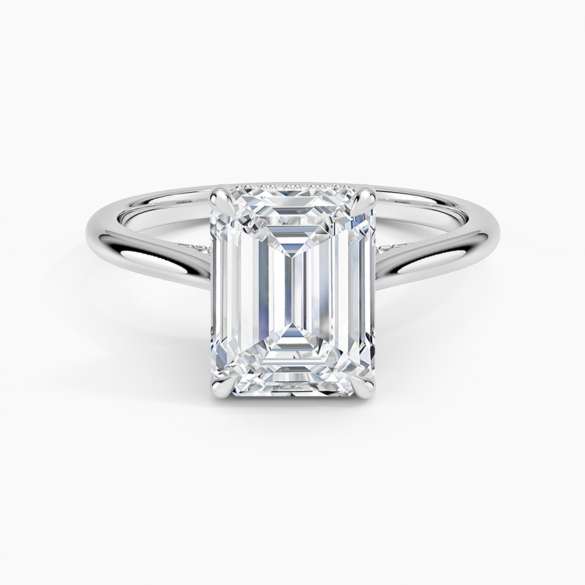 Siena Emerald lab-grown diamond ring, top, 2 ct