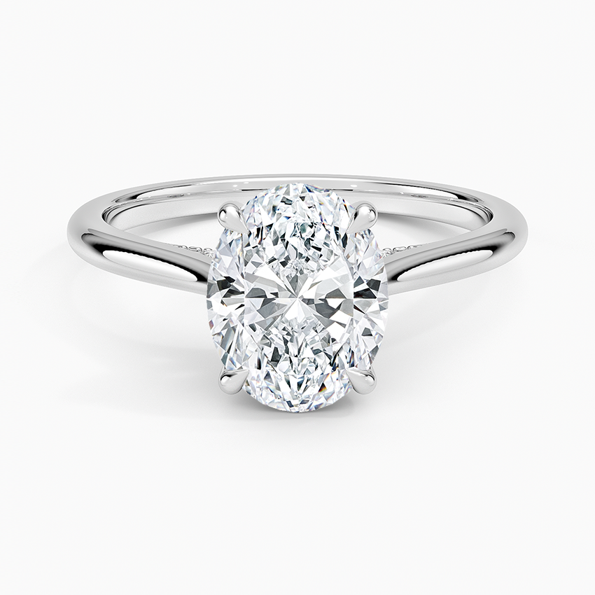 Portia Oval lab-grown diamond ring, top, 2 ct