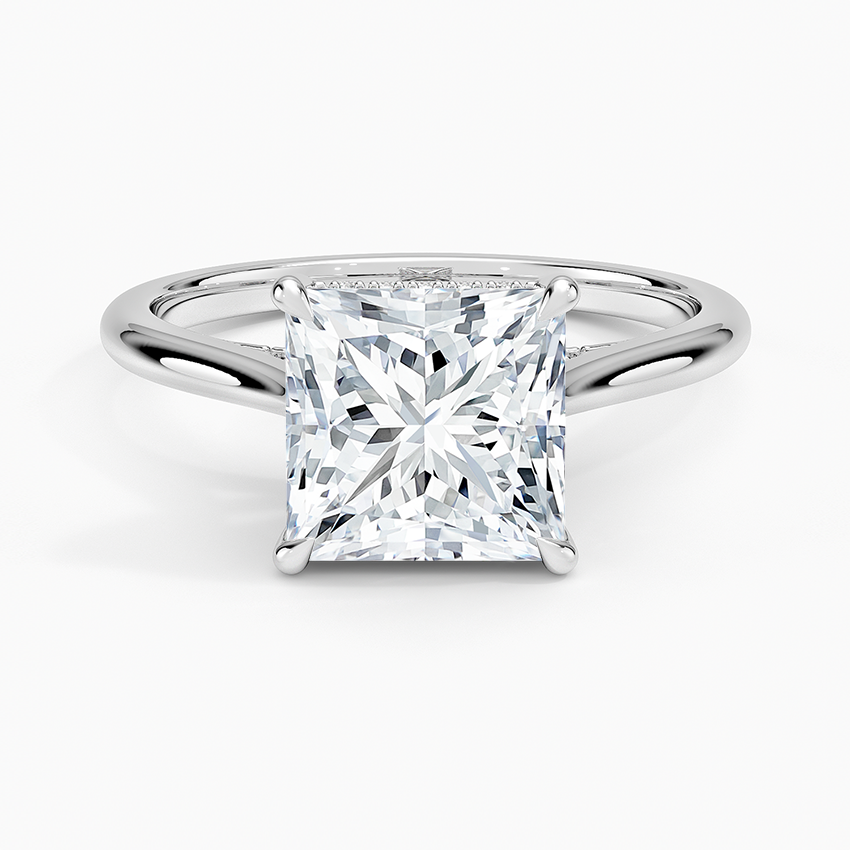 Roxanne Princess lab-grown diamond ring, top, 2 ct