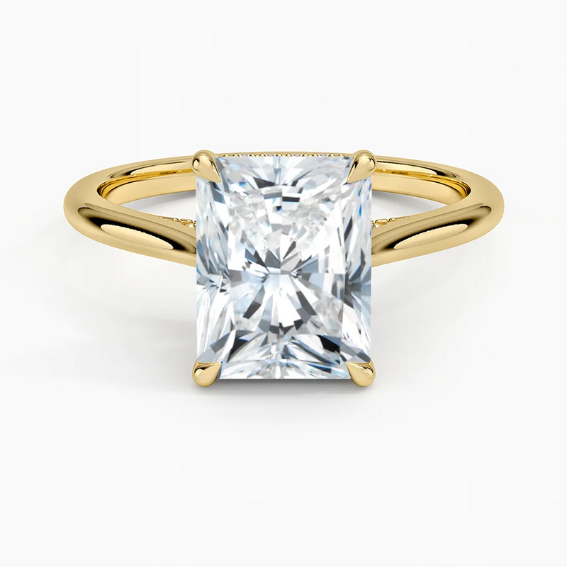 Sally Radiant lab-grown diamond ring, top view, 2 carat