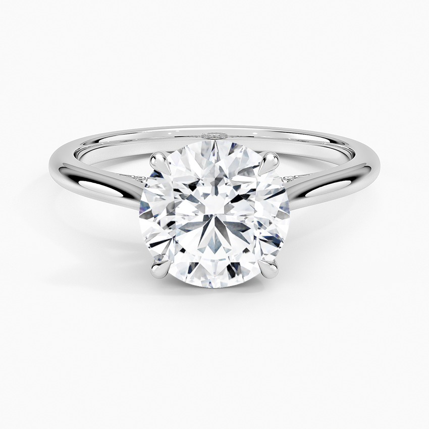 Trista Round lab-grown diamond ring, top, 2 ct