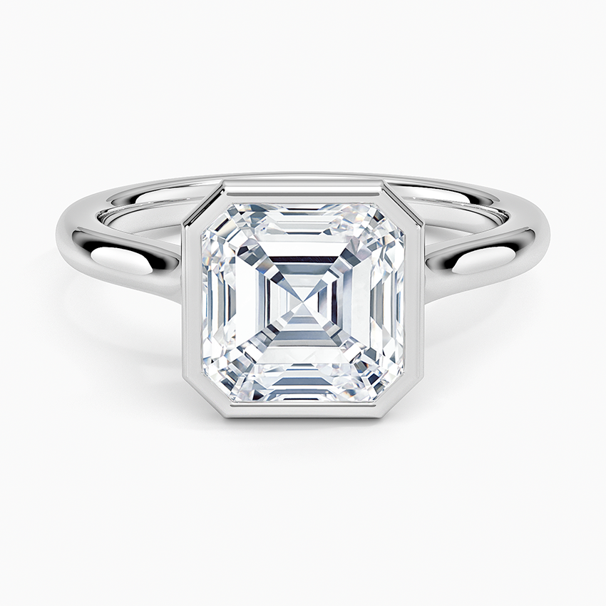 Hanalei Asscher lab-grown diamond ring, top, 2 ct