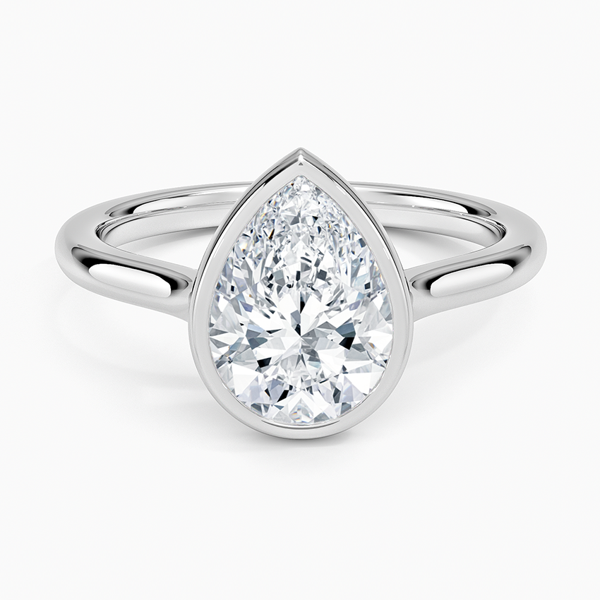 Ursula Pear lab-grown diamond ring, top, 2 ct
