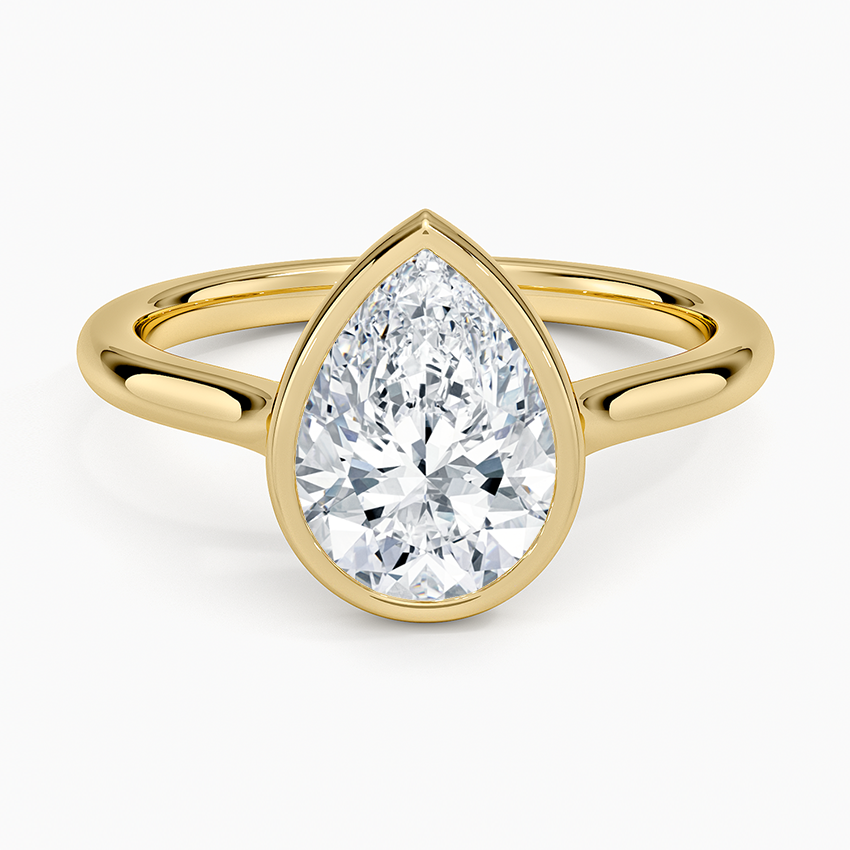 Ursula Pear lab-grown diamond ring, top, 2 ct