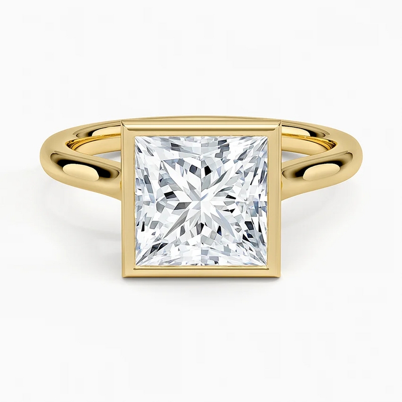 Virginia Princess lab-grown diamond ring, top view, 2 carat