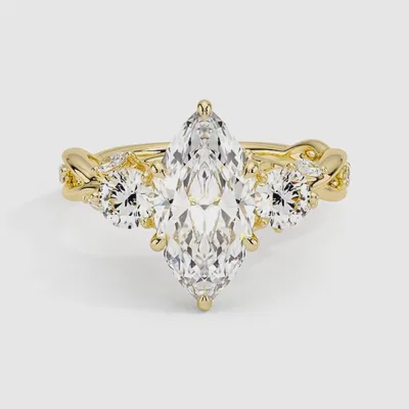 Amalfi Diamond Ring - Yellow Gold - 360 Loop