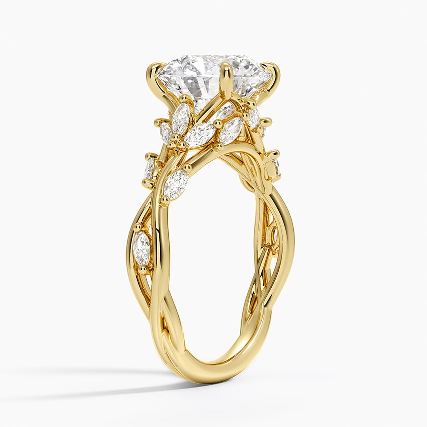 Positano Diamond Ring - Yellow Gold - 3 ct - Side 1