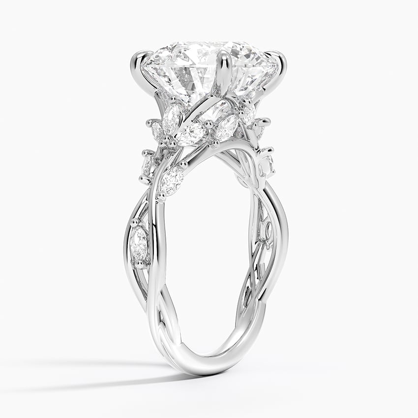 Positano Diamond Ring - White Gold - 5 ct - Side 1