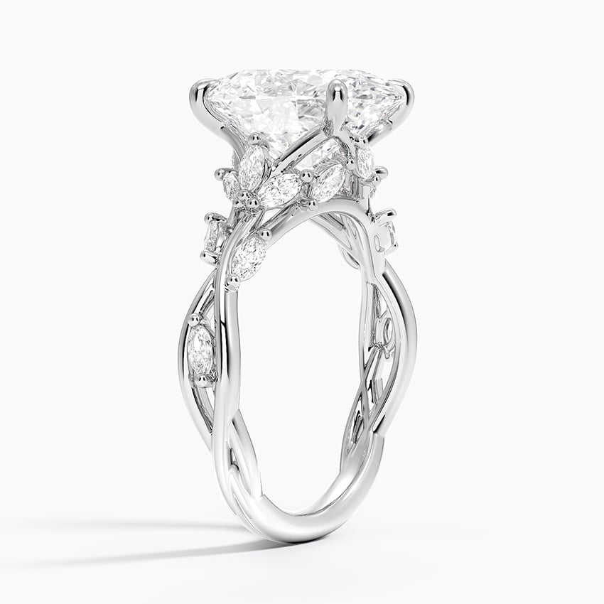 Capri Diamond Ring - White Gold - 4 ct - Side 1
