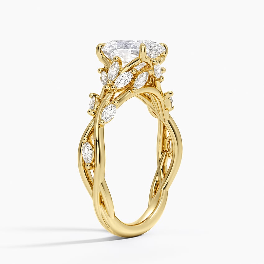 Capri Diamond Ring - Yellow Gold - 2 ct - Side 1