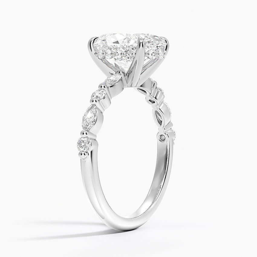Fiji Diamond Ring - White Gold - 2.5 ct - Side 1