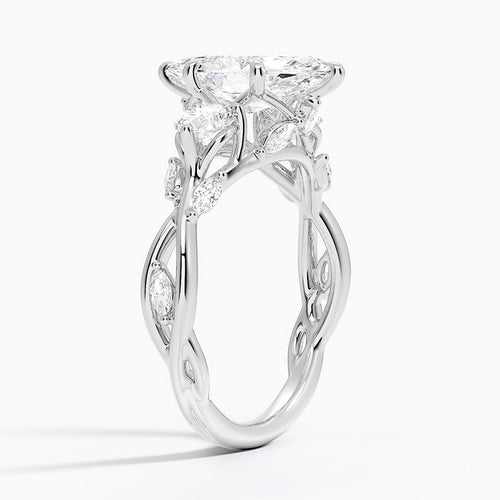 Amalfi Diamond Ring - White Gold - 2 ct - Side 1
