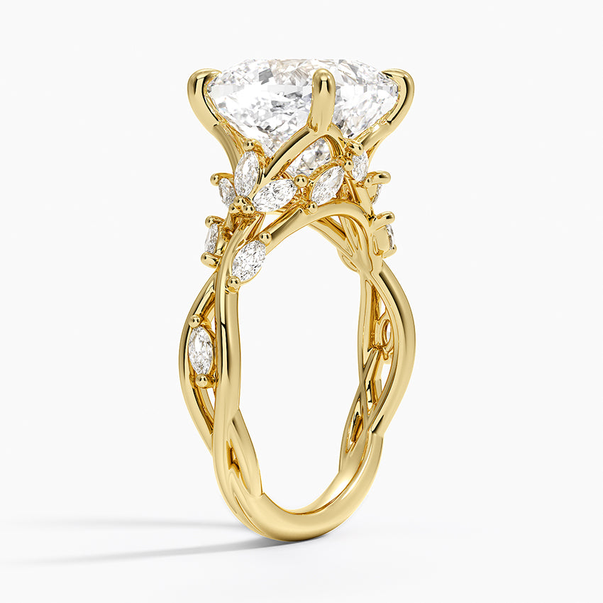 Sicily Diamond Ring - Yellow Gold - 5 ct - Side 1