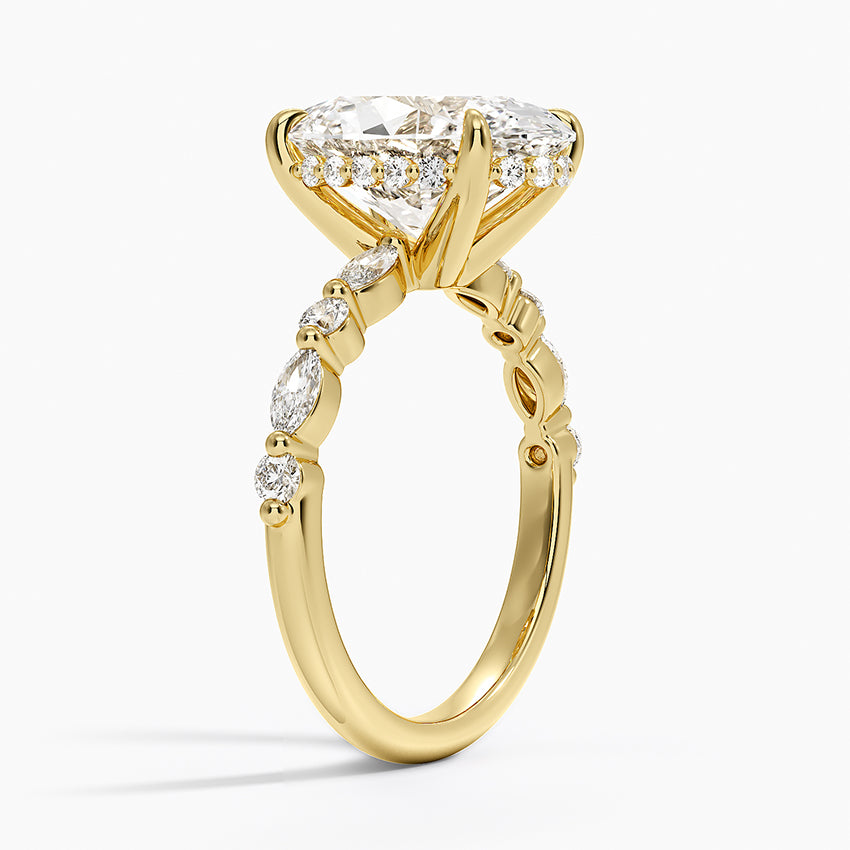 Fiji Diamond Ring - Yellow Gold - 4 ct - Side 1
