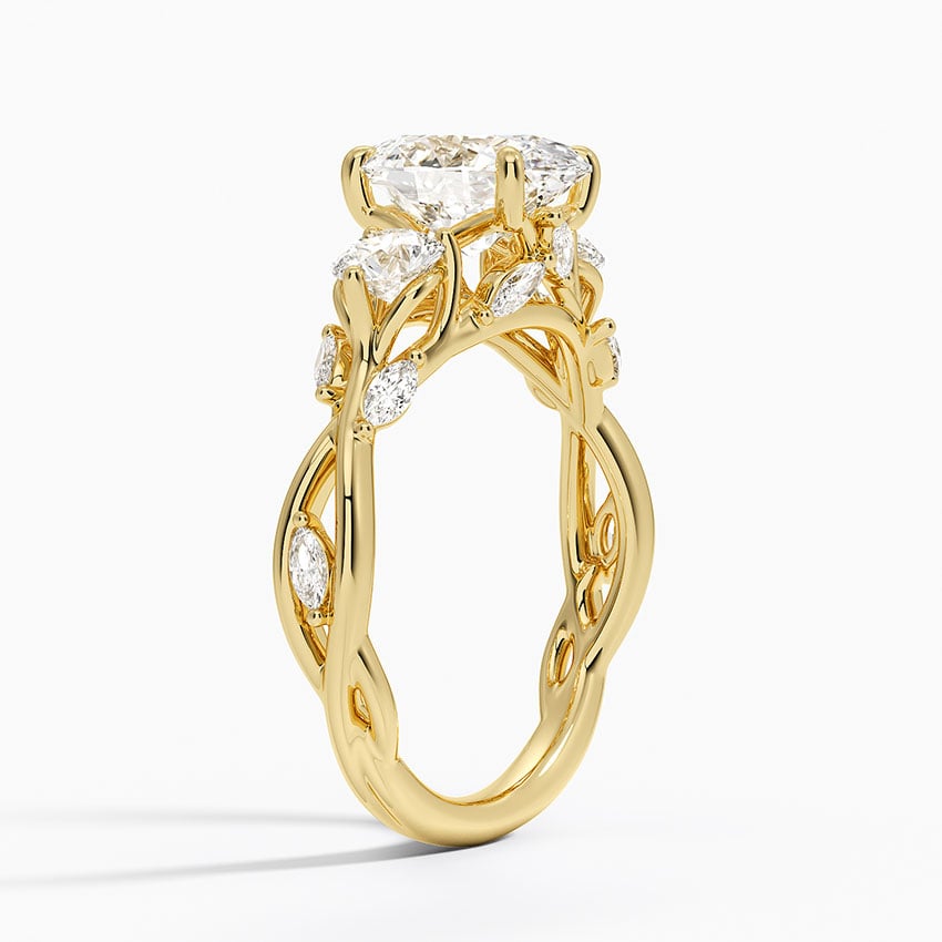 Santorini Diamond Ring - Yellow Gold - 2 ct - Side 1