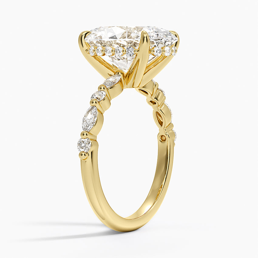 Fiji Diamond Ring - Yellow Gold - 5 ct - Side 1