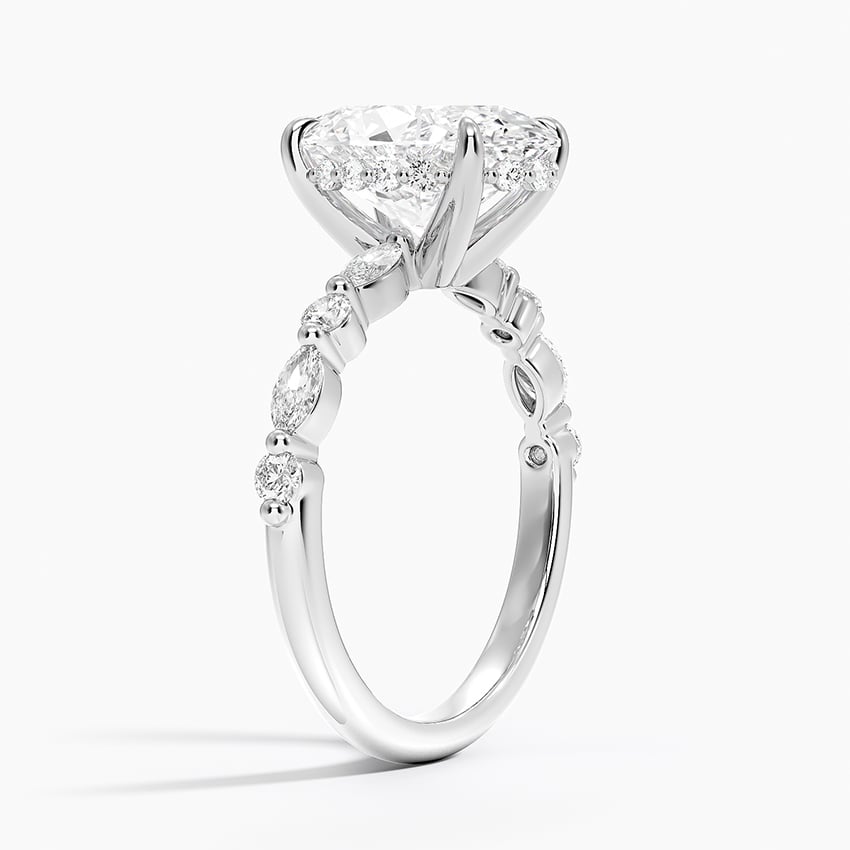 Fiji Diamond Ring - White Gold - 3 ct - Side 1