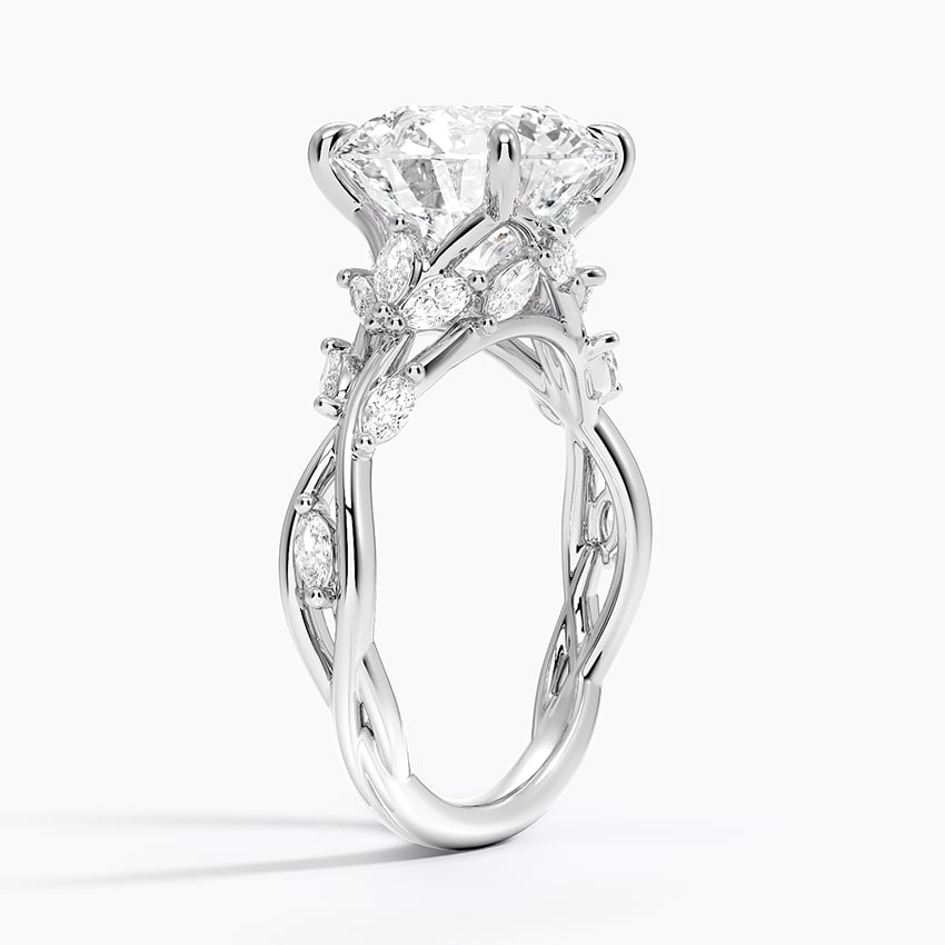 Positano Diamond Ring - White Gold - 4 ct - Side 1