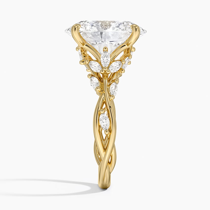 Capri Diamond Ring - Yellow Gold - 5 ct - Side 2
